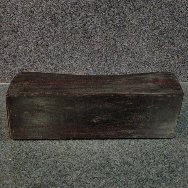 Vintage Chinese Small-Leaf Rosewood (Zitan) Solid Wood Pillow / Pulse Cushion For Sale In Los Angeles - Image 6 of 9