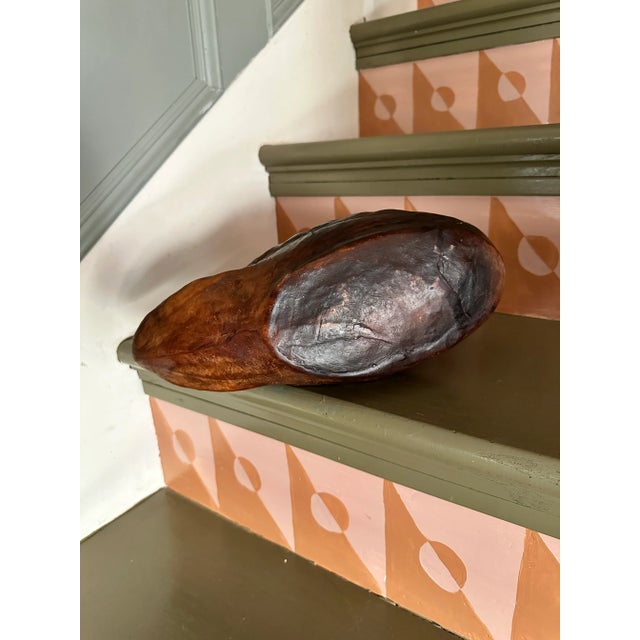 Traditional Early 1900s Hand Made Antique Leather Duck Decoy With Hand Cut Glass Eyes For Sale - Image 3 of 8