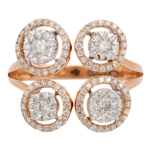 Not Yet Made - Made To Order Victorian Era Cluster Diamond 18k Rose Gold Ring Size 6 For Sale - Image 5 of 10