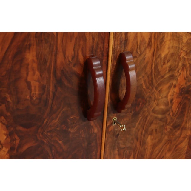 English Art Deco Walnut Sideboard, 1930s For Sale - Image 6 of 14