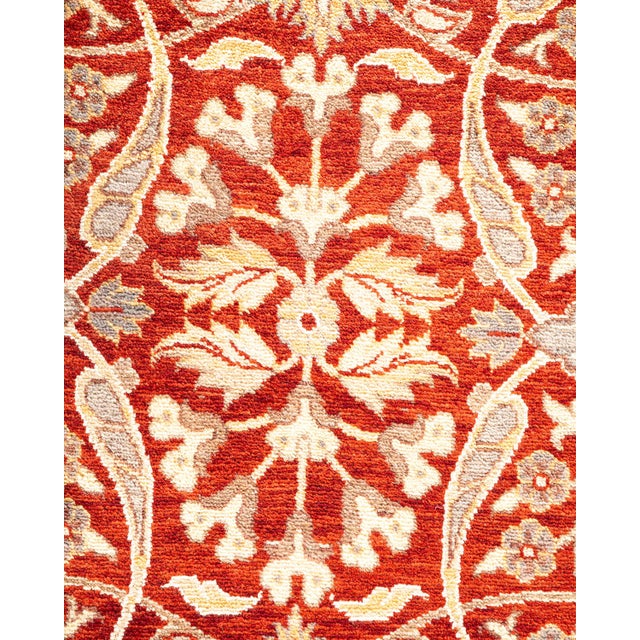 Traditional Mogul Hand-Knotted Area Rug - Orange, 8' 1" x 10' 1" For Sale - Image 3 of 8