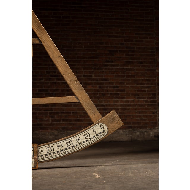 Vintage Oversized Wooden Figural Octant With Painted Degree Scale For Sale In Chicago - Image 6 of 7