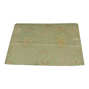 Antique French Gold and Green Silk Velvet Textile Fragment