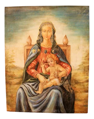 Madonna & Child Fresco, 1980s, Paint on Canvas