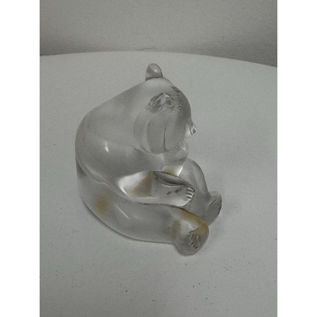 Contemporary Lalique Crystal Panda Sculpture For Sale - Image 3 of 12