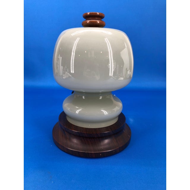 Italian Mid-Century Modern Opaline Shade Night Table Lamp, Mid 20th Century For Sale - Image 11 of 12