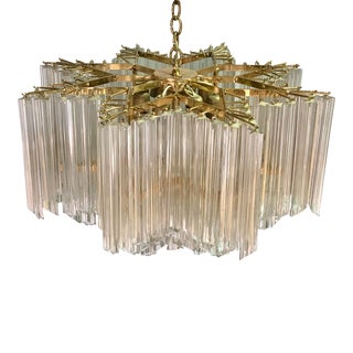 Large Mid Century Camer Murano Glass Chandelier Star Shape For Sale