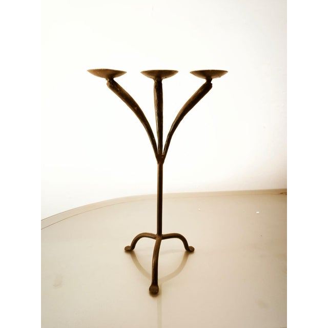 Candleholder in Wrought Iron For Sale - Image 5 of 7