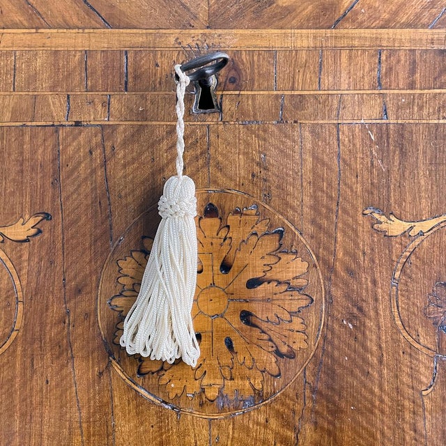 Wood Italian Drop-Leaf Chest of Drawers in Inlaid Wood, 1700s For Sale - Image 7 of 18