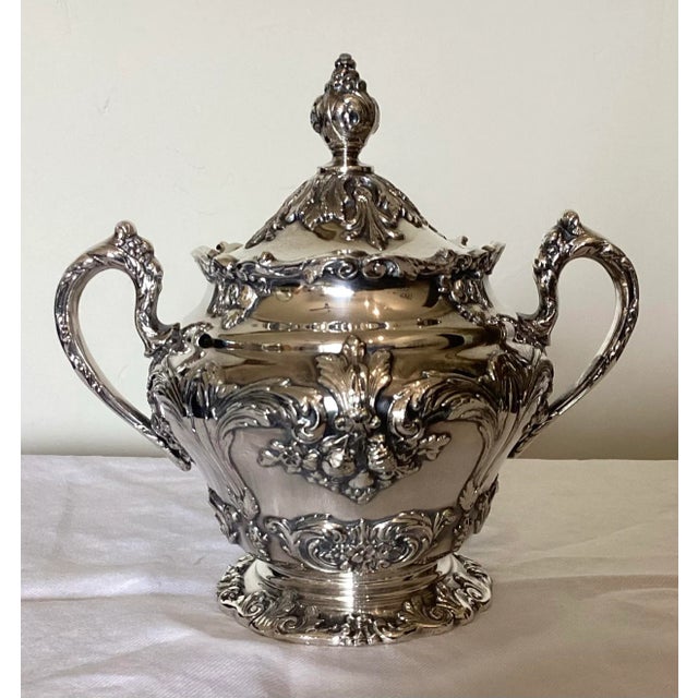 Renaissance Vintage Reed & Barton Silverplated “Renaissance” 4 Pc Tea Service For Sale - Image 3 of 12