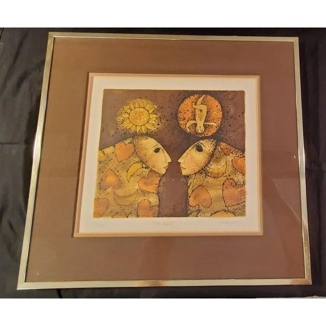 1970s Jablonsky Modern Figurative Print "Two Doves" Signed For Sale In Los Angeles - Image 6 of 6