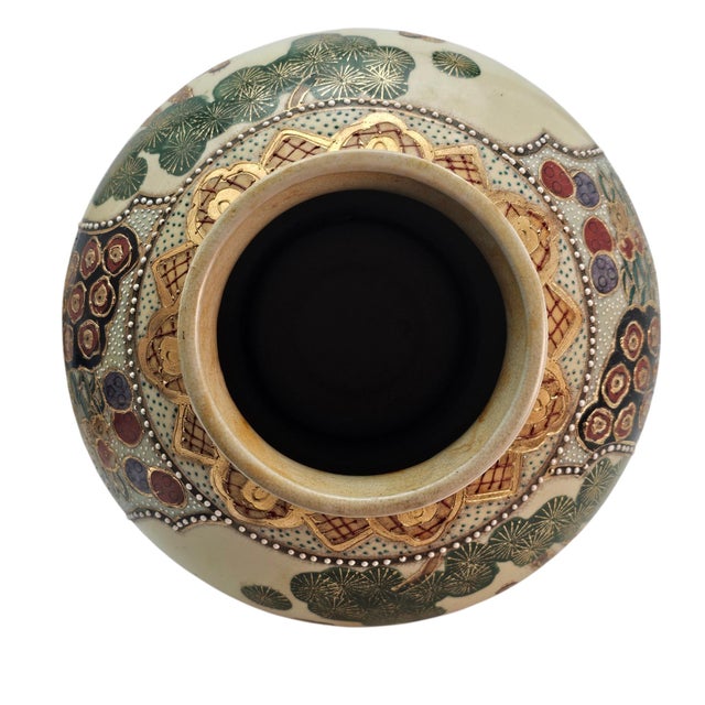 Antique Japanese Satsuma Moriage Covered Ginger Jar With Chinese Figures For Sale In San Francisco - Image 6 of 17