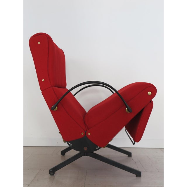 Metal Italian Model P40 Reclining Chair by Osvaldo Borsani for Tecno, Italy, 1950s For Sale - Image 7 of 18