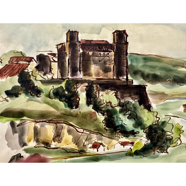 Original watercolor on paper by Henry Emil Salloch, also known as Heinz Emil Salloch, the German-born American artist and...