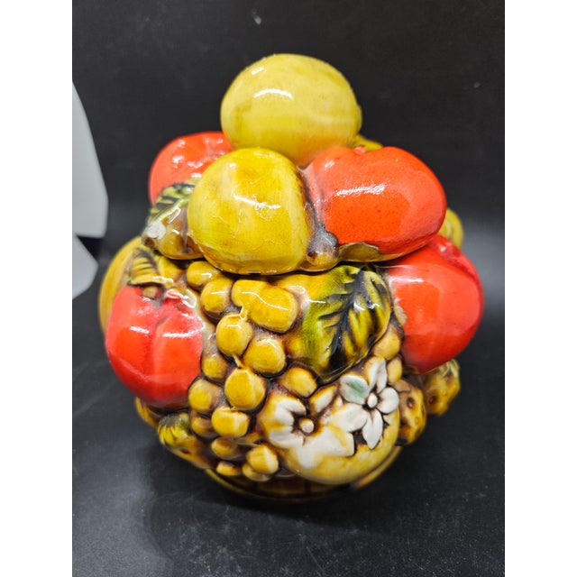 Mid-Century Modern Vintage Ardco Fine Quality Dallas Harvest Fruit Canister Cookie Biscuit Jar For Sale - Image 3 of 6