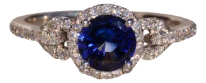 The 13th Avenue: Sapphire and Natural Diamond Ring in White Gold