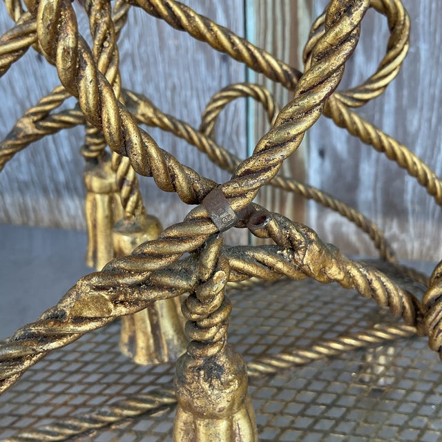 Metal Vintage Regency Twisted Tassel Newspaper Holder For Sale - Image 7 of 7