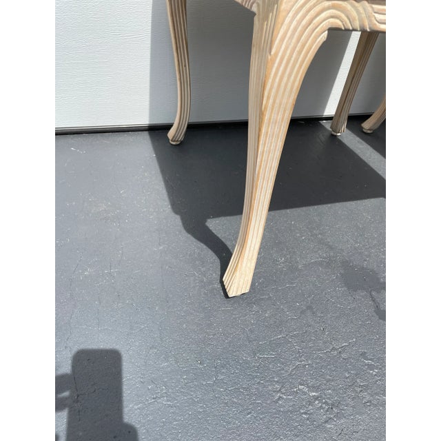 Transitional 1980s Vintage Cerused and Travertine Top End Tables - a Pair For Sale - Image 3 of 5