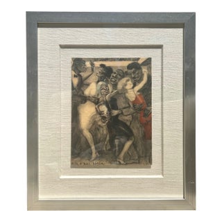 French "Le Bal Noir" by Jean Auscher, C. 1925 Pochoir Lithograph For Sale