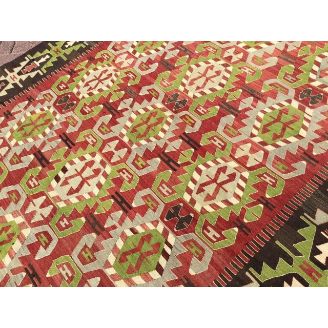 1960s Vintage Turkish Kilim Rug - 83" X 112" For Sale - Image 5 of 11