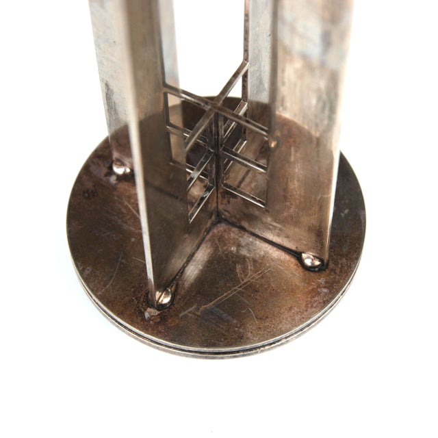 Metal 1980s Silver Candle Holder by Richard Meier for Swid Powell For Sale - Image 7 of 8