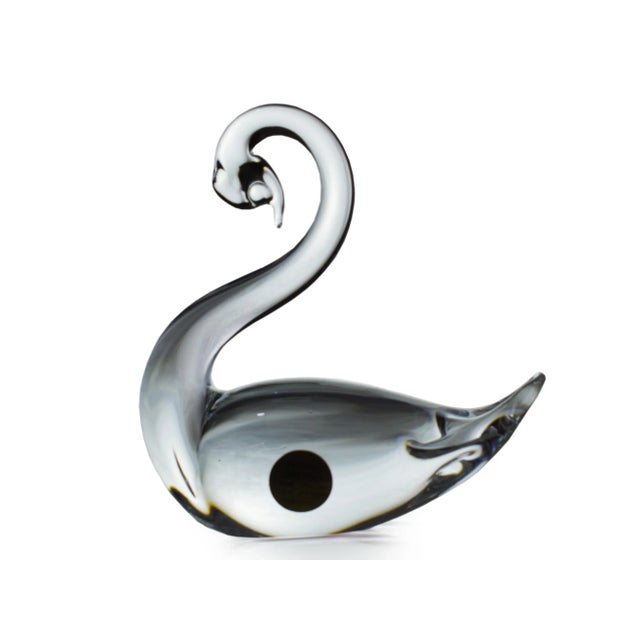 Glass Vintage Crystal Blown Swan and Seal Figurines - 2 Pieces For Sale - Image 7 of 9