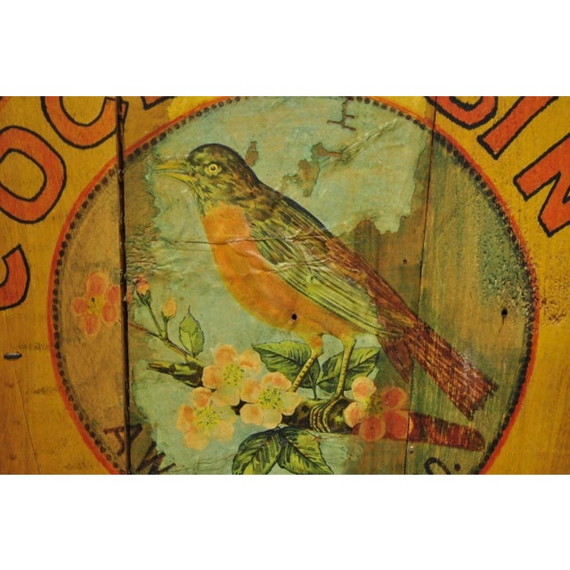 Vintage Cock Robin Flour Aw Hammond Co Round Wood Advertisement Plaque For Sale In Philadelphia - Image 6 of 11