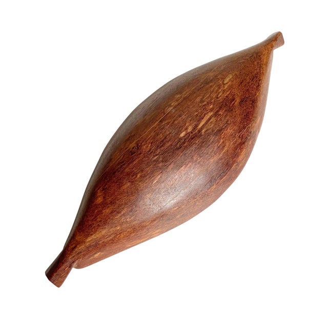 1970s African Carved Wooden Paddle Bowl With Handles For Sale - Image 4 of 4