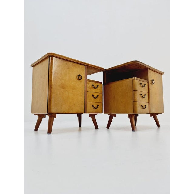 Mid-Century German Beech Bedside Tables from Wk Möbel, 1960s, Set of 2 For Sale - Image 10 of 12