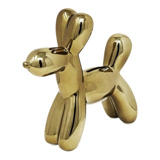 Interior Illusions Plus Bronze Mini Ceramic Dog Piggy Bank - 7.5" Tall For Sale