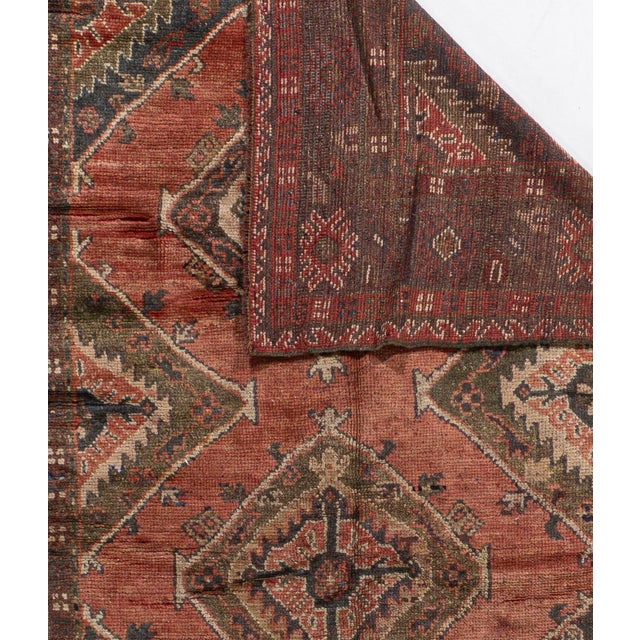 Vintage Circa 1940 Orange Turkish Oushak Kelleh Hand Knotted Wool Runner 5ft 6in X 12ft 2in For Sale - Image 14 of 18