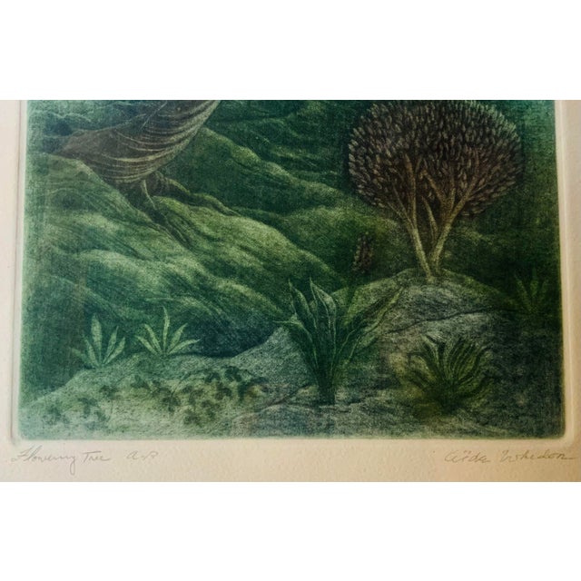 The Artwork "Flowering Tree" - Artist's Proof (AP) Medium: Hand colored steel plate etching with natural inks on paper...