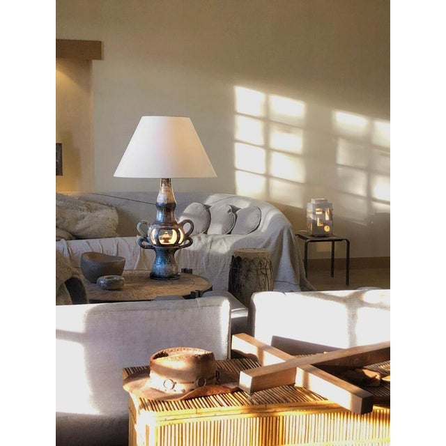 Large Brutalist Ceramic Table Lamp from Vallauris, 1950s For Sale - Image 15 of 18