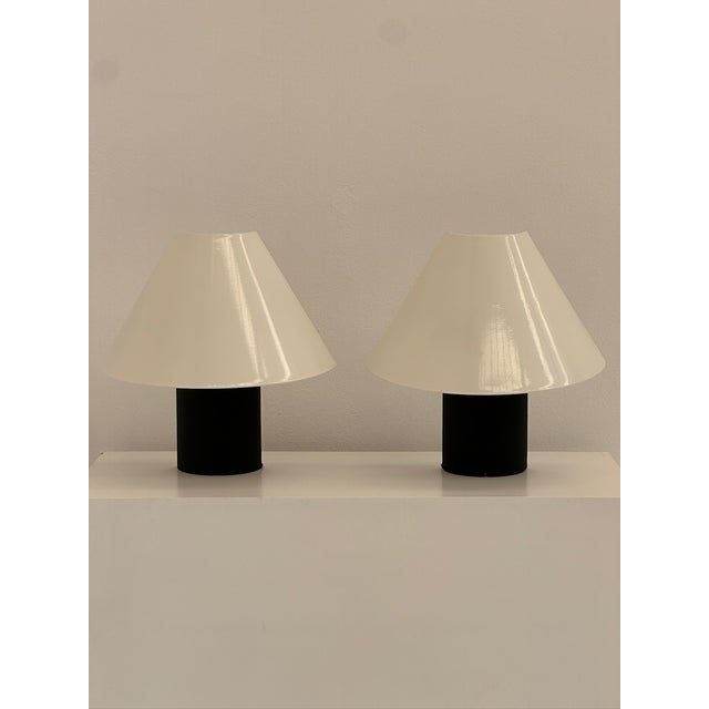 Black Table Lamps by M. Barbaglia for PAF, 1980s, Set of 2 For Sale - Image 8 of 18