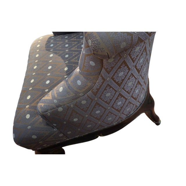 1990s Marge Carson Boudoir Lounge Accent Chair French Tuffed Wingback Armchair Regency For Sale - Image 9 of 15