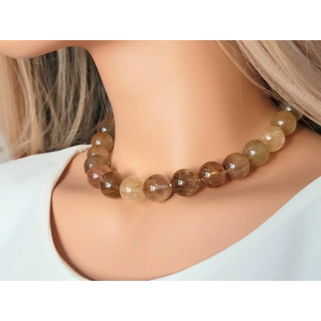 Mix Color Rutilated Quartz Necklace For Sale - Image 4 of 7