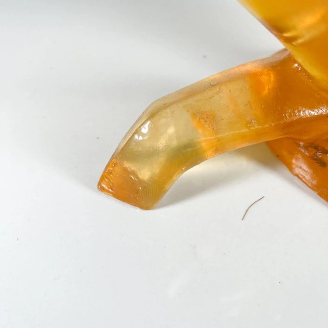 AMBIANIC presents Vintage amber candle holder with sculptural shape. Will hold one candle. 9.25 x 4.88 d x 10.63 tall...