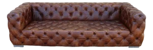Vintage Tufted Brown Distressed Leather Chesterfield Sofa by Restoration Hardware