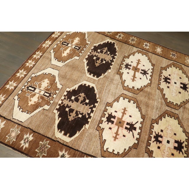 Mid 20th Century Vintage Zabihi Collection Tribal Square Size Rug For Sale - Image 5 of 8