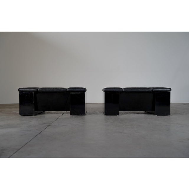 All Black Brigadier Chairs by Cini Boeri for Knoll International, 1980s, Set of 2 For Sale - Image 5 of 10