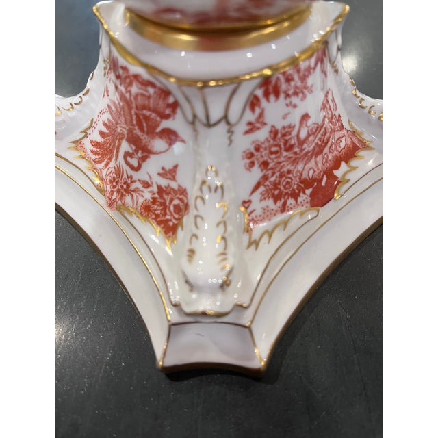 English 1981 Royal Crown Derby "Red Aves" Fine Bone China Candlesticks - A Pair For Sale - Image 3 of 18