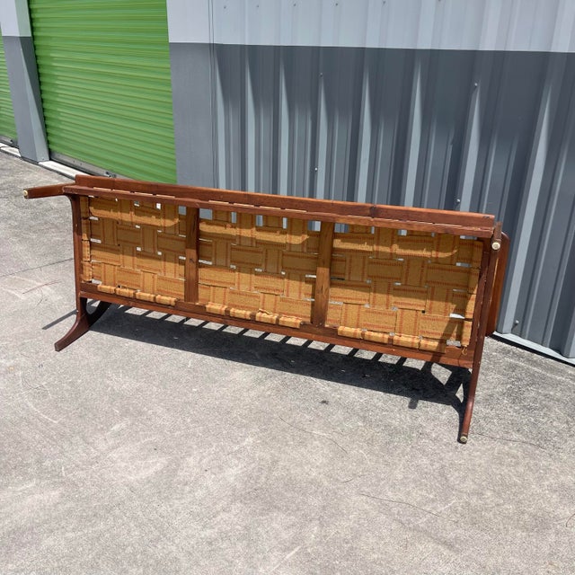 Adrian Pearsall (Attr.) Model 1209 Sculptural Wood 3 Seat Sofa for Restoration For Sale - Image 10 of 12