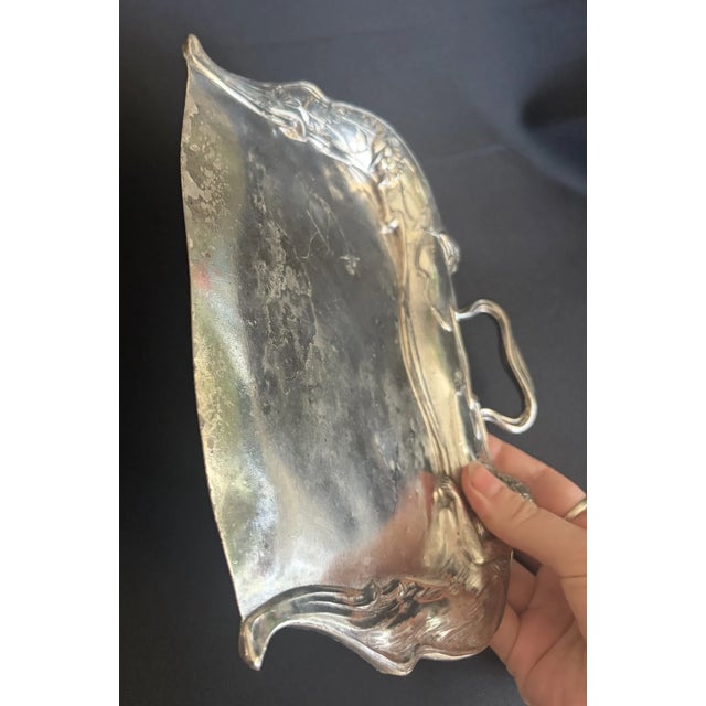 Antique Art Nouveau Silver Crumb Tray For Sale In Los Angeles - Image 6 of 8