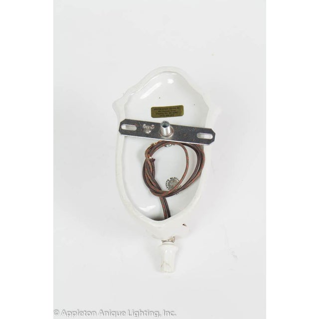 Restored Vintage Pink Irridescent Porcelain Bathroom Sconces a Pair