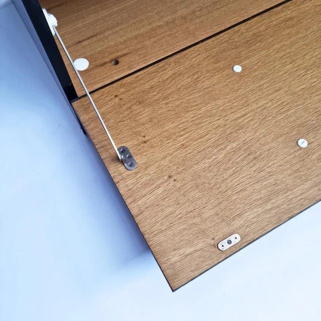 Brutalist Black Cabinet with Three Graphic Patterned Doors, Belgium, 1970s For Sale - Image 9 of 13