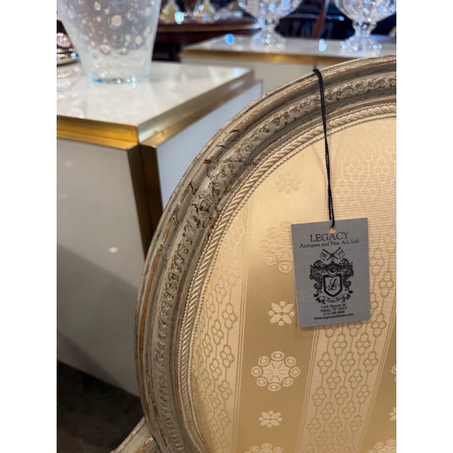 White 18th Century French Louis XVI Carved and Painted Armchair For Sale - Image 8 of 13