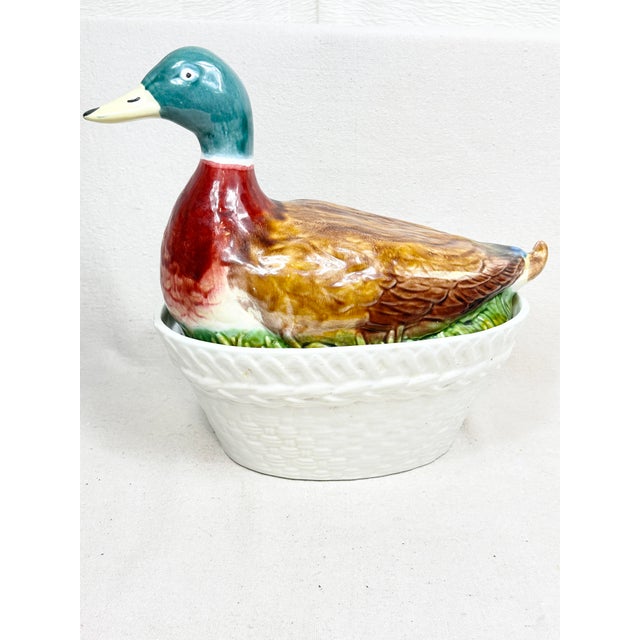 Bring a touch of Mid-Century European charm to your table or display hutch with this exceptional 1960s figural mallard...