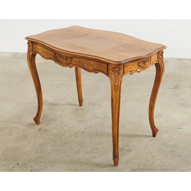 French Provincial 19th Century Country French Provincial Walnut Writing Table Desk For Sale - Image 3 of 12