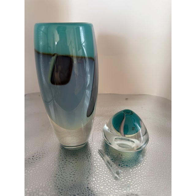 Magdanz Shapiro Studio Art Glass Vase and Perfume Bottle For Sale - Image 4 of 4