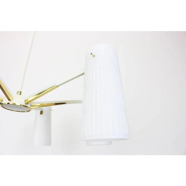 Large Italian Glass Sunburst Chandelier from Stilnovo, 1950s For Sale - Image 3 of 7